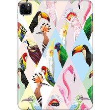 Adasena Apple iPad Pro 12.9" 4.nesil (MY2H2TU/A) Kılıf Tablet Için Desenli Silikon Kapak - Kuş Bahçesi