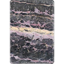 Adasena Huawei Mediapad T5 10.1" Kılıf Tablet Için Desenli Silikon Kapak - Natural Mermer