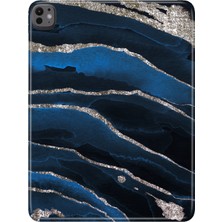 Adasena iPad Pro M5 2025 13" Kılıf Tablet Için Desenli Silikon Kapak - Yaldız Mermer