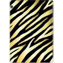 Adasena Huawei Mediapad T5 10.1" Kılıf Tablet Için Desenli Silikon Kapak - Gold Kaplan