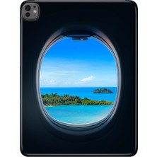 Adasena iPad Pro 11" (M4) MVV93TU/A Kılıf Tablet Için Desenli Silikon Kapak - Uçaktan Bakış