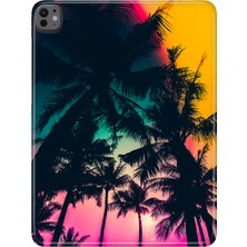 Adasena Apple iPad Pro 13" Inch (M4) Kılıf Tablet Için Desenli Silikon Kapak - Palm Beach