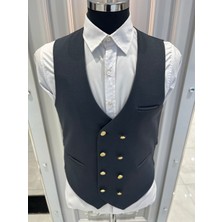 Sabri Zengin Erkek V Yaka Slim Fit Kruvaze Yelek