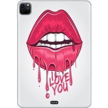 Adasena Apple iPad Pro 12.9" 4.nesil (MY2H2TU/A) Kılıf Tablet Için Desenli Silikon Kapak - I Love U