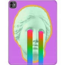 Adasena Apple iPad Pro 13" Inch (M4) Kılıf Tablet Için Desenli Silikon Kapak - Ağlayan Heykel