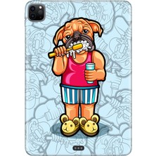 Adasena Apple iPad Pro 12.9" 4.nesil (MY2H2TU/A) Kılıf Tablet Için Desenli Silikon Kapak - Pug