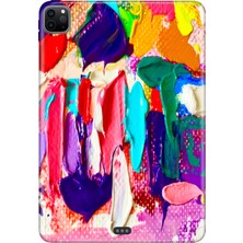 Adasena Apple iPad Pro 12.9" 4.nesil (MY2H2TU/A) Kılıf Tablet Için Desenli Silikon Kapak - Abstract