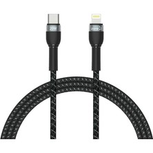 Alan Tech Siyah Shira Serisi Type-C To Lightning Pd Kablo 1 Metre