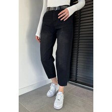 Gülseli Kadın Yüksek Bel Kemer Aksesuarlı Jean Kot Pantolon P-00019436