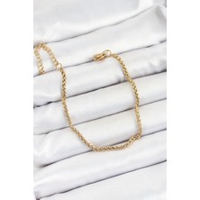 Vice Avm Gold Renk 316 L Çelik  Örgü Burgu Zincir Erkek Bileklik EB-53-vice/(1395) 1891