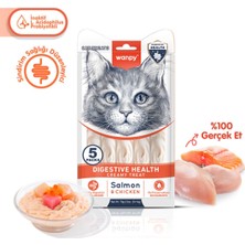 Wanpy Sindirim Sağlığı Düzenleyici Kedi Ödül Maması Somon & Tavuk Probiyotikli Kedi Ödül Kreması 5X14GR