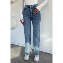 Gülseli Kadın Yüksek Bel Palazzo Jean Kot Pantolon P-00019045