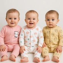 Aki Moda Kids Kız  Bebek Uyku Tulumu 3 Lü Günlük Pamuklu Fermuarlı Patiksiz