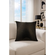 Premier Home Kadife Kırlent Kılıfı Siyah Gold V1 60X60