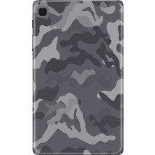 Adasena Samsung Galaxy Tab A7 Lite SM-T220 Kılıf Tablet Için Desenli Silikon Kapak - Gri Kamuflaj