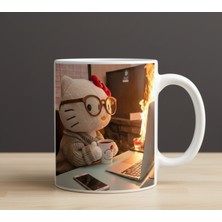 Sartre Art "çalışkan" Hello Kitty Tasarımlı Hediyelik Poselen Kupa Bardak