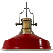 Bamyum Kırmızı Asaletli Eskitme Başlık Retro Sarkıt Lamba Restoran Salon Aydınlatma