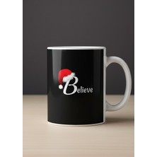 Sartre Art "belive""yılbaşı Temalı" Merry Cristhmas Yeni Yıl Tasarımlı Hediyelik Porselen Kupa Bardak