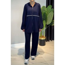 Lale Butik Biye Detaylı Rahat Takım 3143 Lacivert