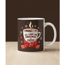 Sartre Art "yılbaşı Temalı" Merry Cristhmas Yeni Yıl Tasarımlı Hediyelik Kahve Çay Porselen Kupa Bardak