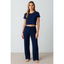 Artış Collection Düz Paça Katlanan Bel Esnek Viskoz Pantolon VTP01