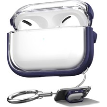 Caseonn Apple Airpods Pro/pro 2.nesil Kılıf Renkli Kenar Kilitli Kapak Lacivert