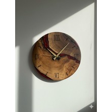 Doğal Ahşap & Epoksi Duvar Saati