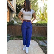 Nidi Store Kemerli Pileli Havuç Pantolon