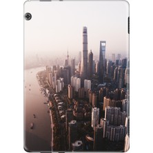 Adasena Huawei Mediapad T5 10.1" Kılıf Tablet Için Desenli Silikon Kapak - Shangahi