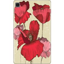 Adasena Samsung Galaxy Tab S6 Lite SM-P610 10.4" Kılıf Tablet Için Desenli Silikon Kapak - Poppy