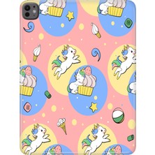 Adasena iPad Pro M5 2025 13" Kılıf Tablet Için Desenli Silikon Kapak - Unicorns