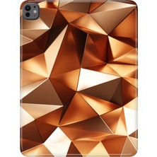 Adasena iPad Pro 11" (M4) MVV93TU/A Kılıf Tablet Için Desenli Silikon Kapak - Gold Prizma
