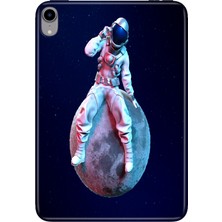 Adasena iPad Mini 6.nesil 8.3" Kılıf Tablet Için Desenli Silikon Kapak - Oturan Astronot