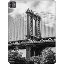 Adasena iPad Pro 11" (M4) MVV93TU/A Kılıf Tablet Için Desenli Silikon Kapak - Brooklyn Köprüsü