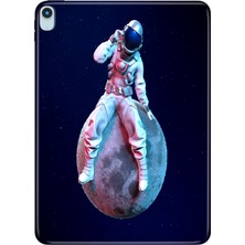 Adasena iPad Air M2 11" 6.nesil MUWC3TU/A Kılıf Tablet Için Desenli Silikon Kapak - Oturan Astronot