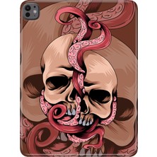 Adasena iPad Pro 11" (M4) MVV93TU/A Kılıf Tablet Için Desenli Silikon Kapak - Iskelet Fab