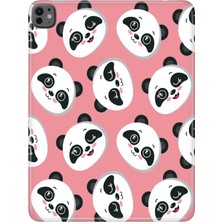 Adasena iPad Pro 11" (M4) MVV93TU/A Kılıf Tablet Için Desenli Silikon Kapak - Yavru Pandalar