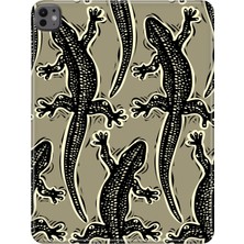 Adasena iPad Pro 11" (M4) MVV93TU/A Kılıf Tablet Için Desenli Silikon Kapak - Timsah