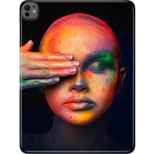 Adasena Apple iPad Pro 13" Inch (M4) Kılıf Tablet Için Desenli Silikon Kapak - Festival Makyajı