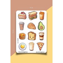 One Little Happiness Breakfast Temalı Sticker Seti | Bullet Journal Sticker | Defter | Çıkartma | Scrapbook
