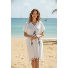 Class Plaj Elbisesi Viskon Pamuk Biyesiz Africa Desen L- Xl