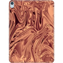 Adasena iPad Air M2 11" 6.nesil MUWC3TU/A Kılıf Tablet Için Desenli Silikon Kapak - Bronz Mermer