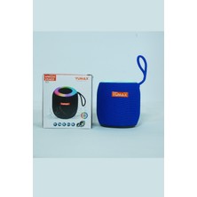 Yumax Taşınabilir Bluetooth Hoparlör Mavi Renkli LED Işıklı 5W Güç ve SD USB Destekli