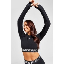 Nike Pro Dri-Fit 365 Crop Ls Uzun Kollu Siyah Kadın Üst