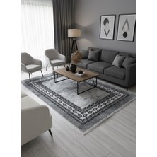 Brillant Gri- Jüt Sisal Görünümlü Lateks Taban Halı