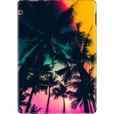 Adasena Huawei Mediapad T5 10.1" Kılıf Tablet Için Desenli Silikon Kapak - Palm Beach