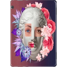 Adasena Huawei Mediapad T5 10.1" Kılıf Tablet Için Desenli Silikon Kapak - Kreatif Yüz