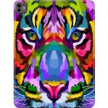 Adasena iPad Pro 11" (M4) MVV93TU/A Kılıf Tablet Için Desenli Silikon Kapak - Retro Aslan