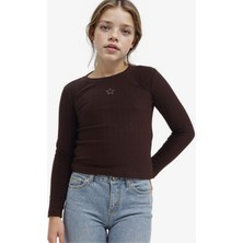 DeFacto Kız Çocuk Slim Fit Dar Kesim Yıldızlı Fitilli Kaşkorse Uzun Kollu Tişört G3896A825WN