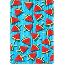 Adasena Huawei Mediapad T5 10.1" Kılıf Tablet Için Desenli Silikon Kapak - Dilim Karpuz